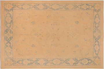 handmade Traditional Kafkaz Chobi Ziegler Tan Blue Hand Knotted RECTANGLE 100% WOOL area rug 10 x 14